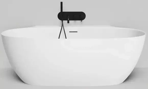 Ванна из искусственного камня «Salini» Alda Wall 170/90 S-sense с ножками с сифоном белая глянцевая