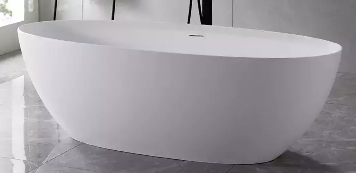 Ванна из искусственного камня «Vincea» VBT-4S01MW 170/76 с сифоном белая матовая