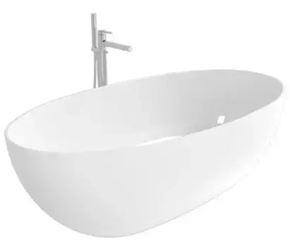 Ванна из искусственного камня «Whitecross» Diamond 170/87 с сифоном белая глянцевая