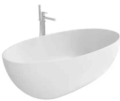 Ванна из искусственного камня «Whitecross» Diamond 170/87 с сифоном белая матовая