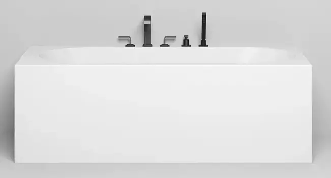 Ванна из литьевого мрамора «Salini» Fabia 180/80 с каркасом с сифоном белая глянцевая