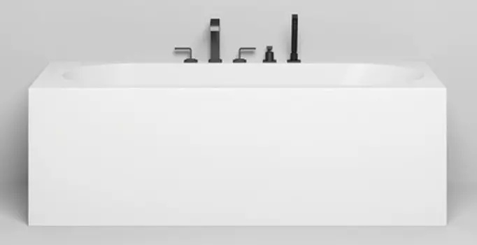 Ванна из литьевого мрамора «Salini» Fabia 180/80 с каркасом с сифоном белая матовая