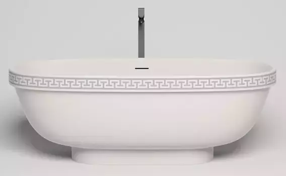 Ванна из литьевого мрамора «Salini» Greca 180/80 S-stone с сифоном белая матовая