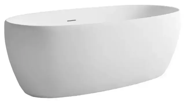 Ванна из литьевого мрамора «Salini» Luce 170/85 S-stone с сифоном белая матовая