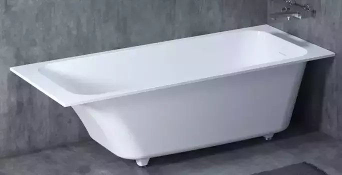 Ванна из литьевого мрамора «Salini» Orlanda Kit 180/80 S-Sense с ножками с сифоном белая матовая