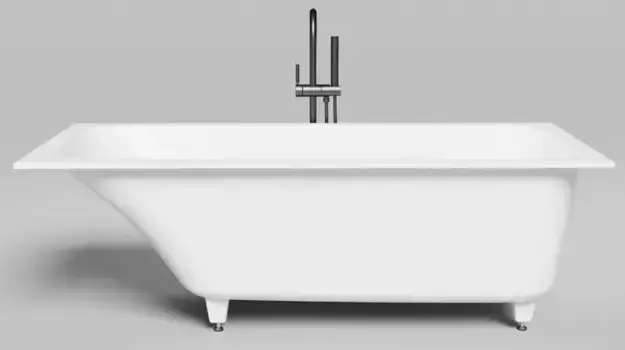 Ванна из литьевого мрамора «Salini» Orlanda Kit 170/75 S-Sense с ножками с сифоном белая глянцевая