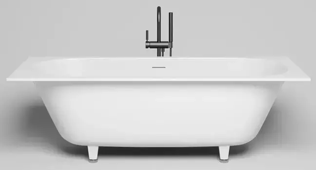 Ванна из литьевого мрамора «Salini» Ornella Axis Kit 190/90 S-Stone с ножками с сифоном белая матовая