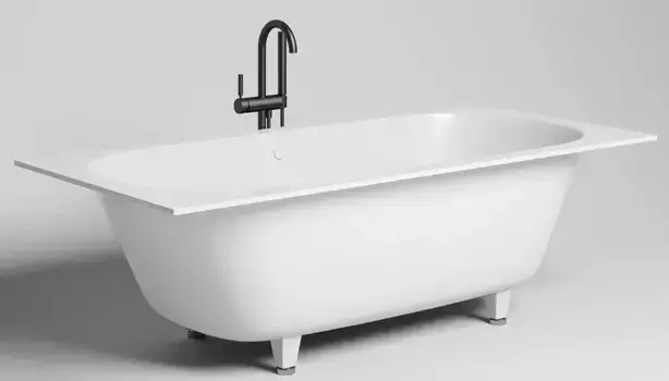 Ванна из литьевого мрамора «Salini» Ornella Axis 190/90 S-Stone с ножками без сифона белая матовая