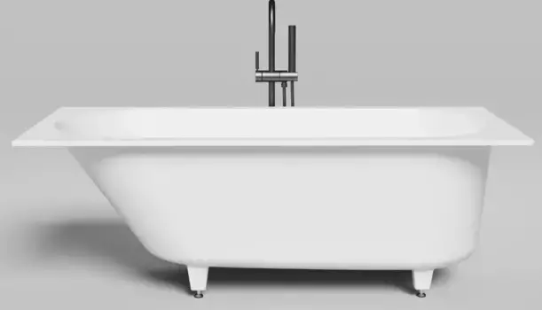 Ванна из литьевого мрамора «Salini» Ornella Kit 160/70 S-Sense с ножками с сифоном белая глянцевая