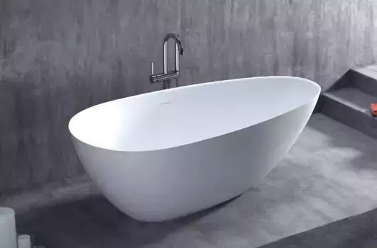 Ванна из литьевого мрамора «Salini» Paola In 160/77 S-Stone с сифоном белая/цвет на заказ матовая