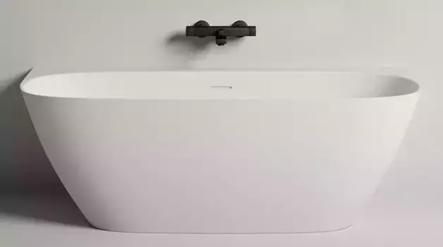 Ванна из литьевого мрамора «Salini» Sofia Wall 170/80 S-sense с сифоном белая глянцевая