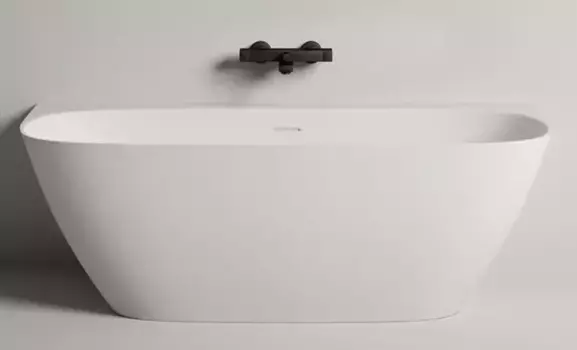 Ванна из литьевого мрамора «Salini» Sofia Wall 180/85 S-sense с сифоном белая глянцевая