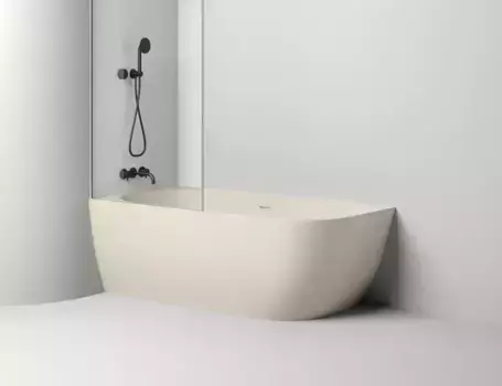 Ванна из литьевого мрамора «Salini» Sofia Corner 170/85 S-stone с сифоном белая/цвет на заказ матовая левая