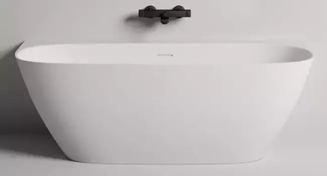 Ванна из литьевого мрамора «Salini» Sofia Wall 180/85 S-stone с сифоном белая матовая