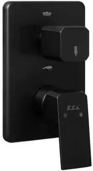 Внешняя часть смесителя «E.C.A.» Tiera 102167205C1EX-KDE 2 режима чёрная матовая