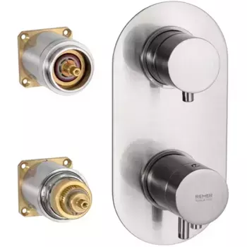 Внешняя часть смесителя «Remer» Minimal Thermo NT92KBNPO матовый никель