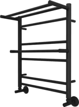 Водяной полотенцесушитель «Акватек» Альфа П7 AQ RRP0760BL 50/60 чёрный муар с полкой