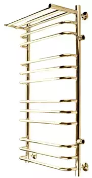 Водяной полотенцесушитель «Indigo» Brace LBCW100-50GDPR-б/п-60K3 56/100 золото с полкой правый