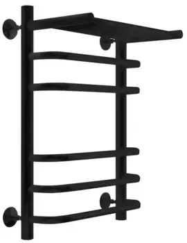 Водяной полотенцесушитель «Indigo» Brace LBCW60-40PBR 43/60 без комплектующих чёрный муар с полкой