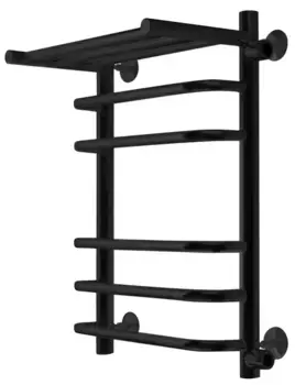 Водяной полотенцесушитель «Indigo» Brace LBCW60-40PBRR-б/п-50 46/60 без комплектующих чёрный муар с полкой правый