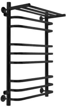 Водяной полотенцесушитель «Indigo» Brace LBCW80-50PBRL-б/п-60 56/80 без комплектующих чёрный муар с полкой левый