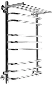 Водяной полотенцесушитель «Indigo» Brace LBCW80-50PL-б/п-60 56/80 без комплектующих хром с полкой левый