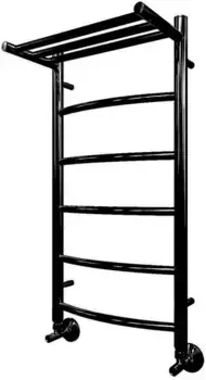 Водяной полотенцесушитель «Point» Афина PN04158PB П5 50/80 без коплектующих чёрный с полкой