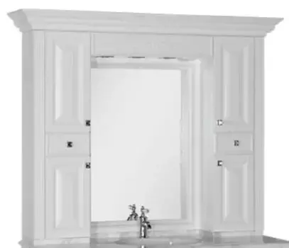 Зеркальный шкаф «Aquanet» Кастильо 140 с подсветкой белый