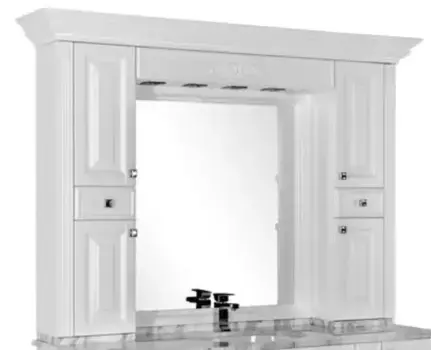 Зеркальный шкаф «Aquanet» Кастильо 160 с подсветкой белый