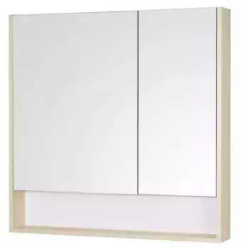 Зеркальный шкаф «Aquaton» Сканди 90 без света белый/дуб Верона