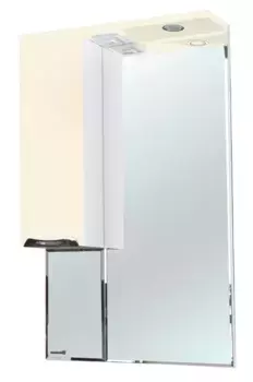 Зеркальный шкаф «Bellezza» Альфа 55 с подсветкой бежевый левый