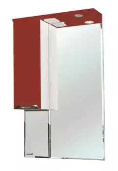 Зеркальный шкаф «Bellezza» Альфа 55 с подсветкой красный левый