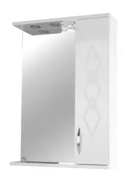 Зеркальный шкаф «Bellezza» Элеганс 50 с подсветкой белый правый