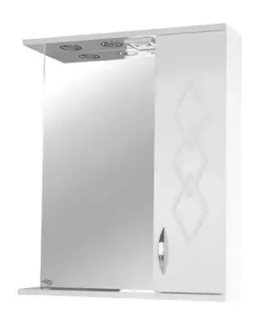 Зеркальный шкаф «Bellezza» Элеганс 60 с подсветкой белый правый