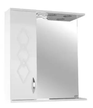 Зеркальный шкаф «Bellezza» Элеганс 65 с подсветкой белый левый