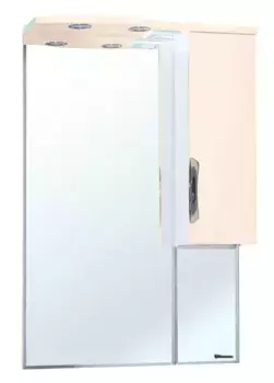 Зеркальный шкаф «Bellezza» Лагуна 65 с подсветкой бежевый правый