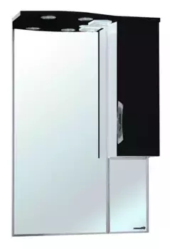 Зеркальный шкаф «Bellezza» Лагуна 65 с подсветкой чёрный правый