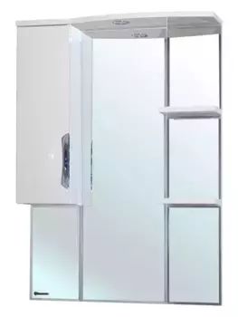 Зеркальный шкаф «Bellezza» Лагуна 75 с подсветкой белый левый