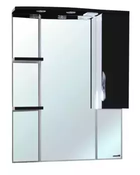 Зеркальный шкаф «Bellezza» Лагуна 75 с подсветкой чёрный правый