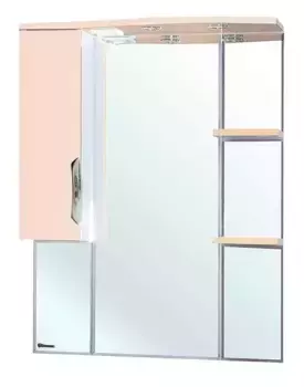 Зеркальный шкаф «Bellezza» Лагуна 75 с подсветкой бежевый левый