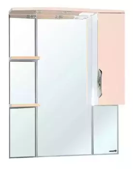 Зеркальный шкаф «Bellezza» Лагуна 75 с подсветкой бежевый правый