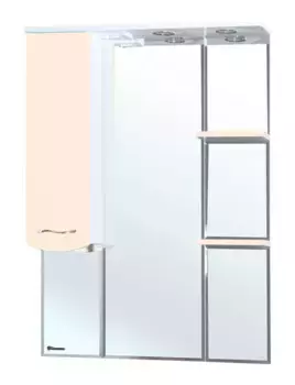 Зеркальный шкаф «Bellezza» Мари 75 с подсветкой бежевый/белый левый