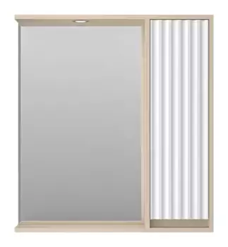 Зеркальный шкаф «Brevita» Balaton-75 с подсветкой бежевый/белый правый