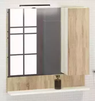 Зеркальный шкаф «Comforty» Рига 80 без света дуб сонома правый