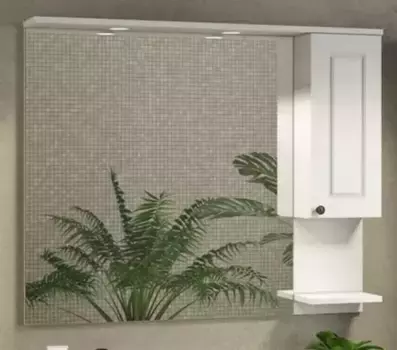 Зеркальный шкаф «Comforty» Сочи 100 с подсветкой белый правый