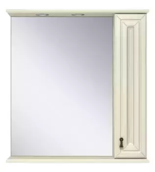Зеркальный шкаф «Misty» Лувр 75 с подсветкой слоновая кость правый