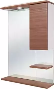 Зеркальный шкаф «Onika» Элита 60.01 с подсветкой штрокс коричневый/белый правый