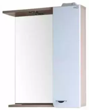 Зеркальный шкаф «Onika» Стиль 58.01 с подсветкой белый/светлое дерево правый