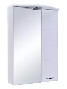 Зеркальный шкаф «Runo» Кипарис 50 с подсветкой белый правый