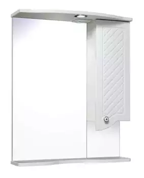 Зеркальный шкаф «Runo» Милано 65 с подсветкой белый правый
